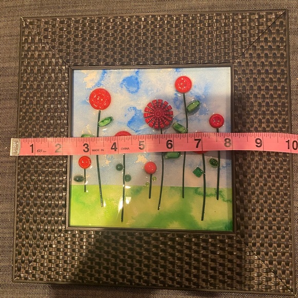 Kim Amati Original Button Flower Garden Mixed Media‎ Framed Art - Picture 4 of 6